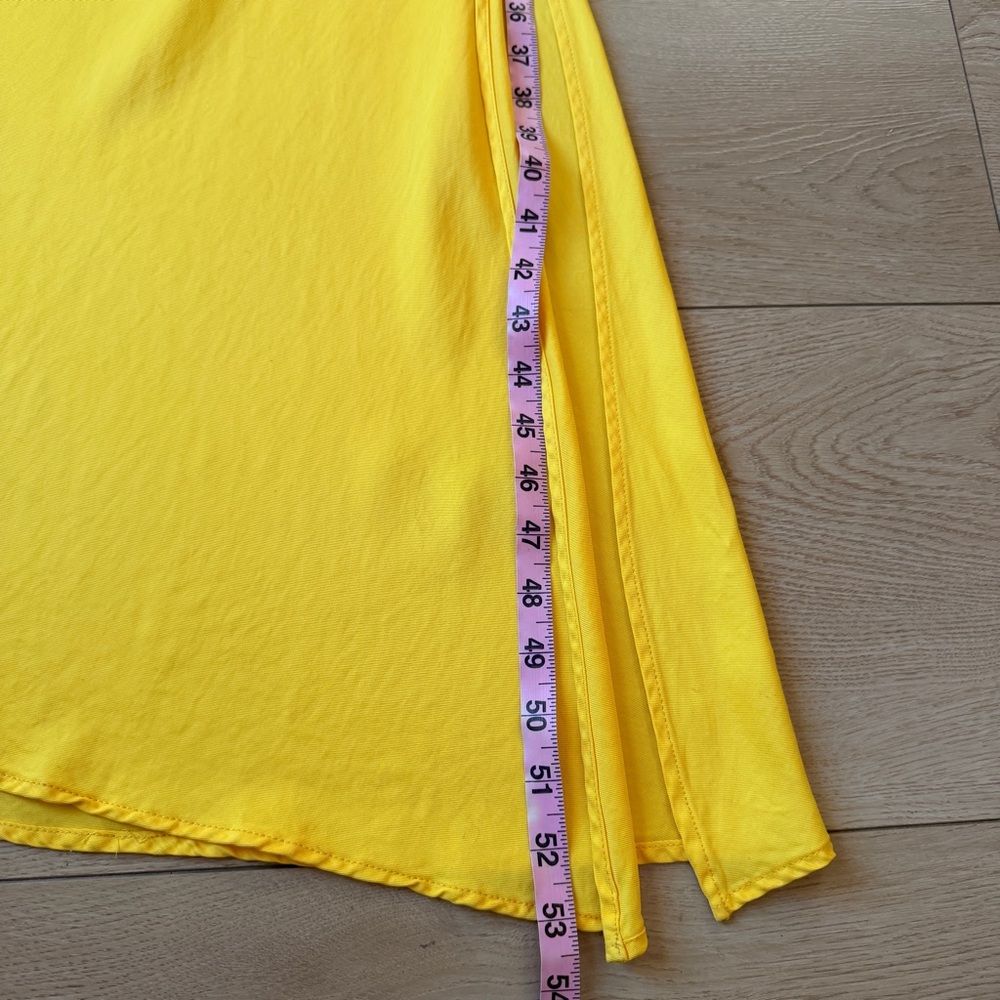Zara whimsical rose & yellow color block draped cowl neck Slip midi Dress XS - Picture 11 of 13